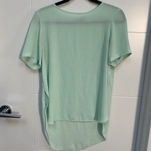 Topshop Sheer Mint Green Tunic Top